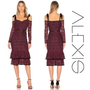 Alexis Sophia Lace Cocktail Midi Dress